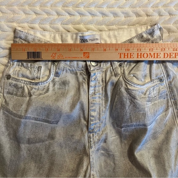 Zara Silver Metalic Jeans Size 2 wide leg - Picture 14 of 14